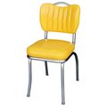 Richardson Seating Corp Richardson Seating Corp 4260CIY 4260 Handle Back Diner Chair -Cracked Ice Yellow- with Single Tone Channel Back and 2 in. Box Seat  - Chrome 4260CIY